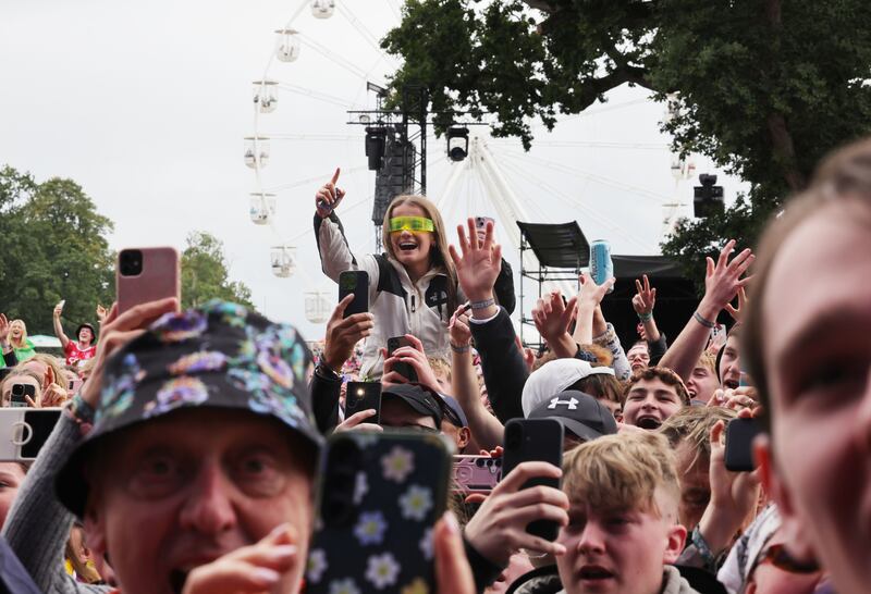 Electric Picnic 2025: the crowd during Dermot Kennedy's performance with Noel and Mike Hogan on Sunday. Photograph: Alan Betson