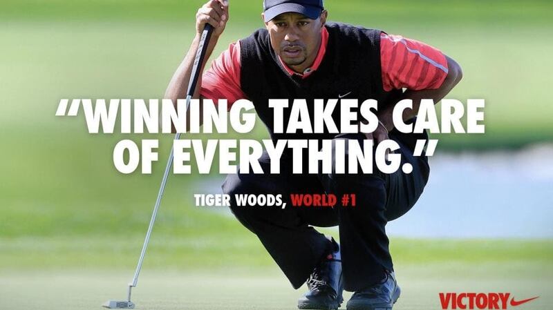 Nike ad during Woods’s personal problems in 2009-2010.