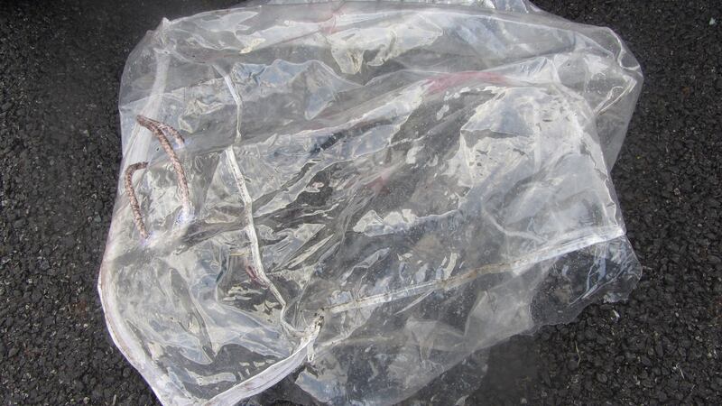 Louis was  found in this zipped plastic bag in a laneway in Co Longford