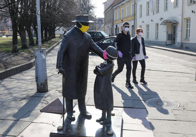 Vilnius, Lithuania: Statue dedicated to the Jewish doctor and activist Tsemakh Shabad. Photograph: Petras Malukas/AFP/Getty Images