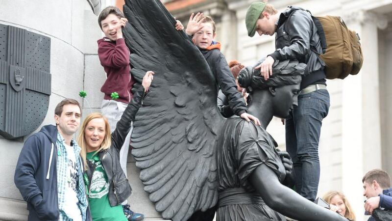 The St Patrick’s parade in Dublin today. Photograph: Cyril Byrne / THE IRISH TIMES
