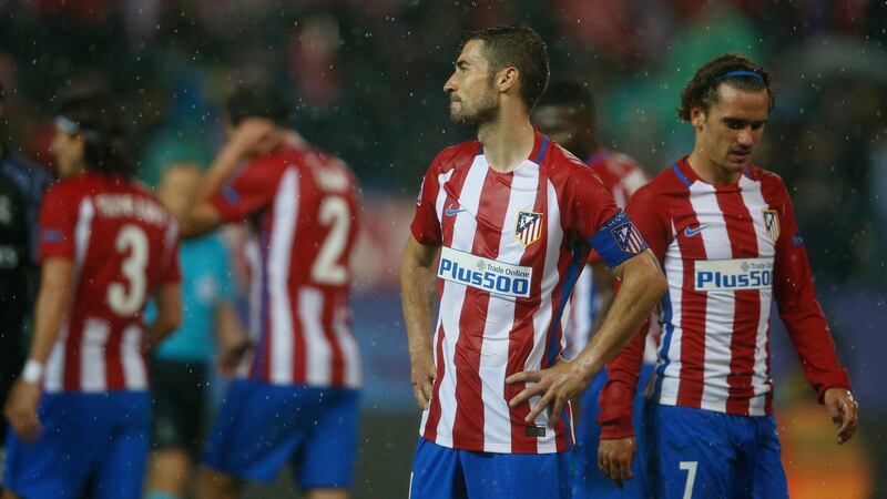 Atletico captain Gabi reacts after the match. Photo: Juan Medina/Reuters