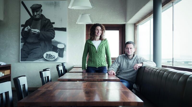 The couple in the restaurant, which is open from mid-March until the end of September.