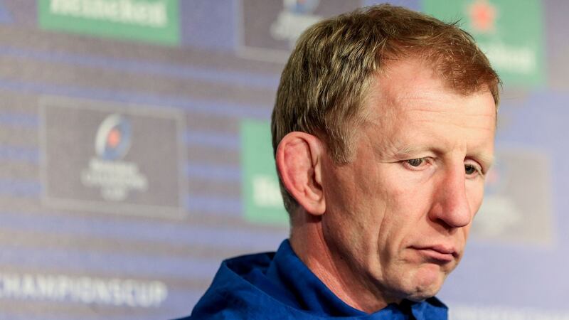 Leinster head coach Leo Cullen during the post-match press conference following their defeat to Saracens in the Champions Cup final. Photograph: Gary Carr/Inpho