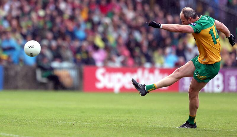 Michael Murphy was again influential for Donegal against Tyrone, kicking eight points, but his team fell narrowly short. Photograph: John McVitty/Inpho