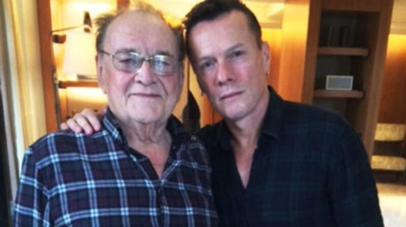 Larry Gogan and U2’s Larry Mullen pictured ahead of U2’s Innocence + Experience Tour at London’s O2