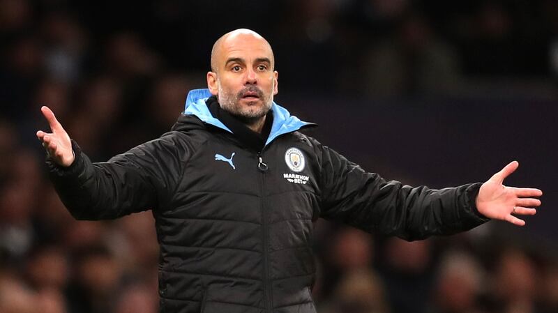 Pep Guardiola’s failure to replace Vincent Kompany in the heart of the Man City defence, added to an injury to  Aymeric Laporte has cost the side dearly. Photograph: Catherine Ivill/Getty Images