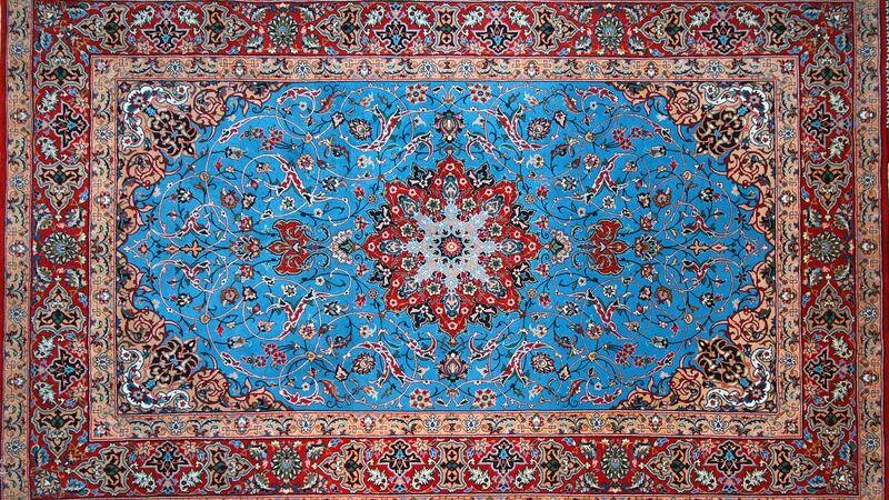 Persian wool and silk carpet from a famous weaver in Isfahan city, Iran. The carpet is very fine and the design, typical of Isfahan, is well drawn. Photograph: Getty