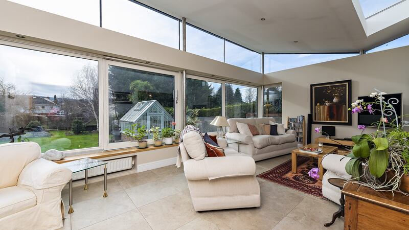 The modern sun room extension.