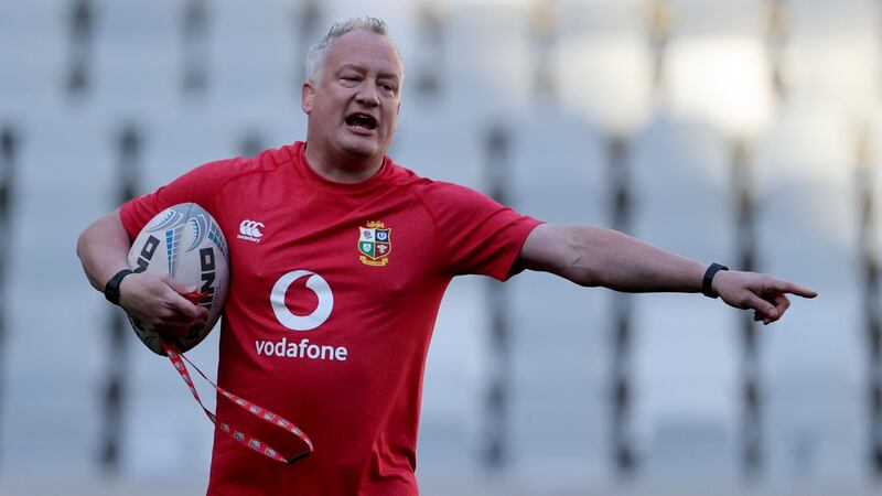 Lions  strength and conditioning coach Paul Stridgeon during the captains’ run. Photograph: Dan Sheridan/Inpho