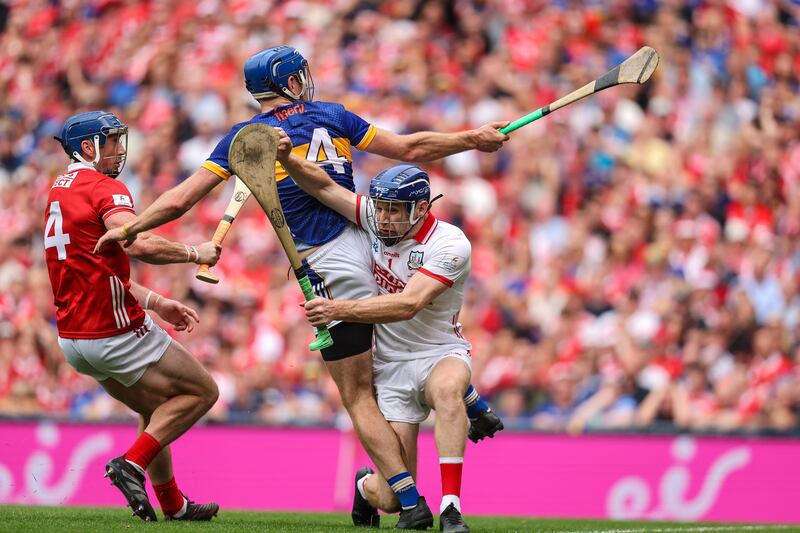 Tipperary's John McGrath scores his side's third goal. Photograph: Inpho
