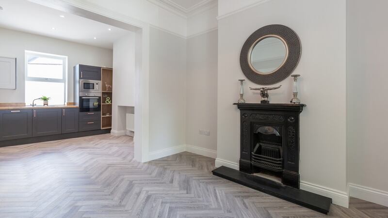 The open-plan kitchen/living room