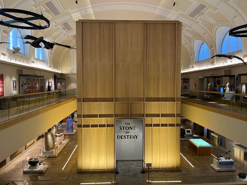 The internal structure that houses the Stone of Destiny inside Perth Museum. Photograph: Mark Paul