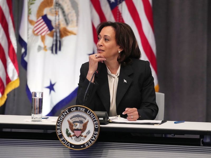 A graduate from Howard University, Kamala Harris earned a law degree from the University of California, before becoming a prosecutor. Photograph: Jim Wilson/The New York Times
                      