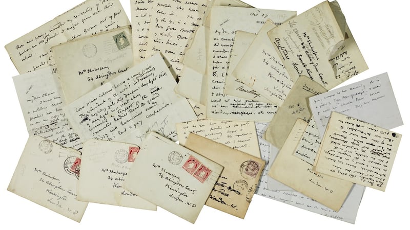 Letters included in Sotheby’s sale of items from the Yeats family collection.