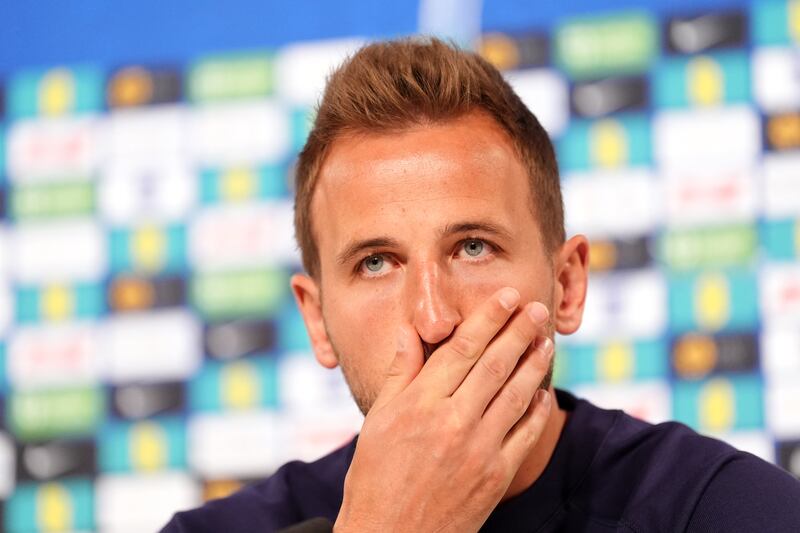 England's Harry Kane during a media day at Schlossverein Blankenhain in Blankenhain, Germany. Photograph: Adam Davy/PA Wire