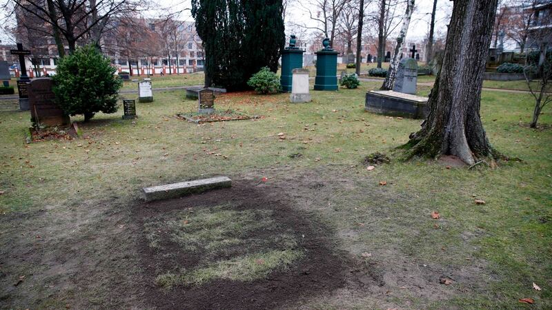 The grave of a top Nazi who helped plan the Holocaust and was assassinated by British-trained agents during World War II has been dug up in the night .  Photograph: Odd Andersen/AFP via Getty Images