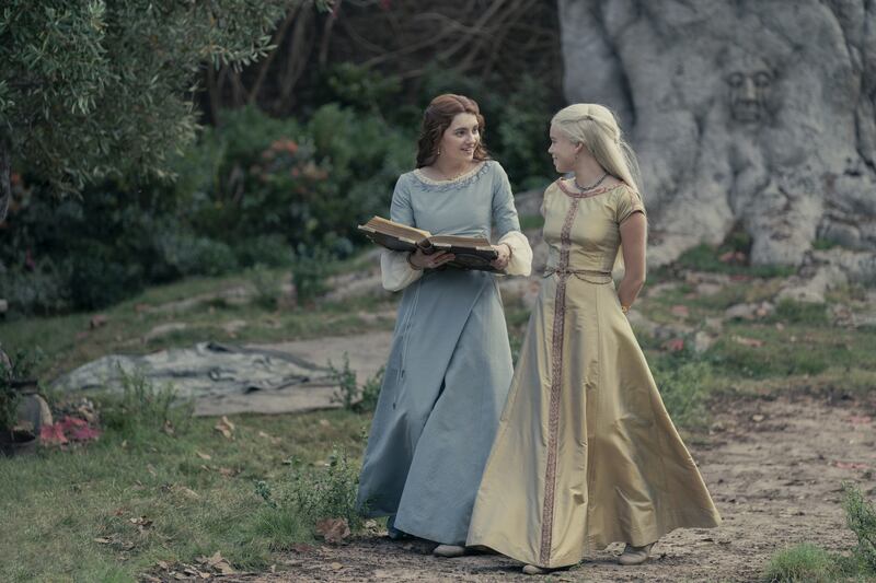 House of the Dragon: Milly Alcock (right) as the young Rhaenyra Targaryen, with Emily Carey as the young Alicent Hightower. Photograph: Sky/HBO