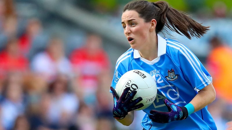 Dublin’s Lyndsey Davey in action against Cork in the Ladies Senior Football final. Photograph: Oisín Keniry/Inpho