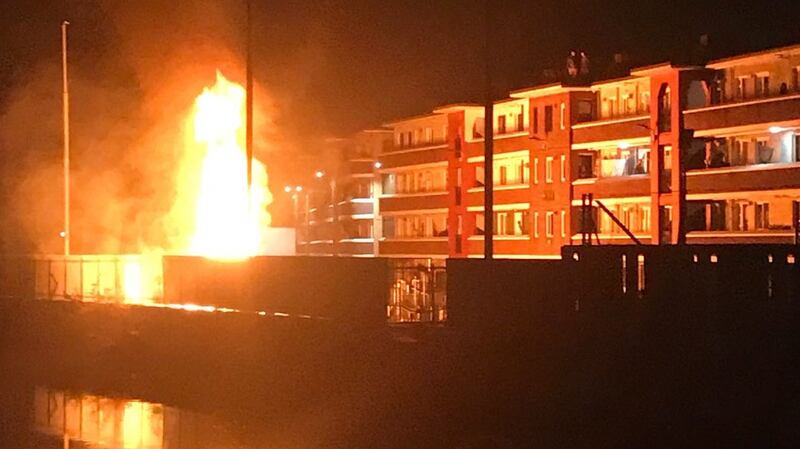 Large bonfire in North Strand. Photograph: Dublin Fire Brigade