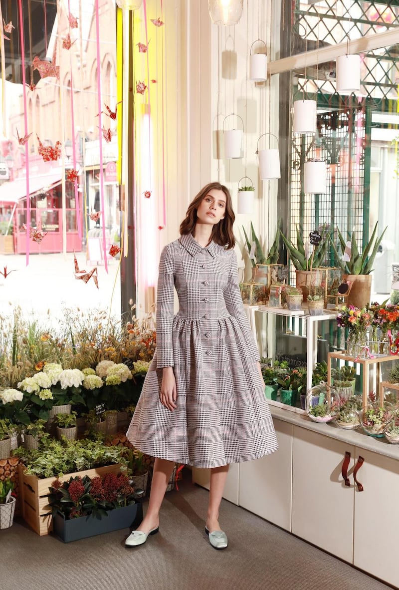 Prince of Wales check coat by Peter O’Brien €370 for Dunnes Stores