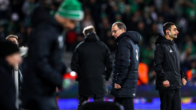 Ireland Manager Martin O’Neill during his team’s scoreless draw in Denmark. Photograph: Ryan Byrne/Inpho