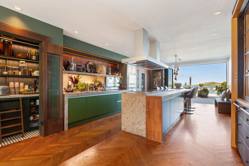 Bespoke Sematic kitchen with marble and teak topped island