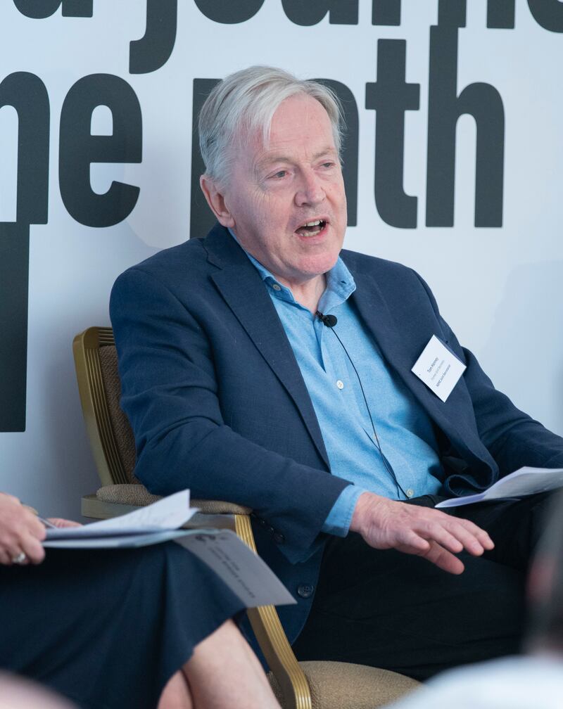 Former Irish diplomat Tom Hanney speaking at a conference to mark the 25th anniversary of the Centre for Cross Border Studies. Photograph: Gerard McCarthy