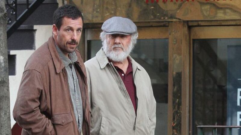 Adam Sandler and Dustin Hoffmann in The Meyerowitz Stories