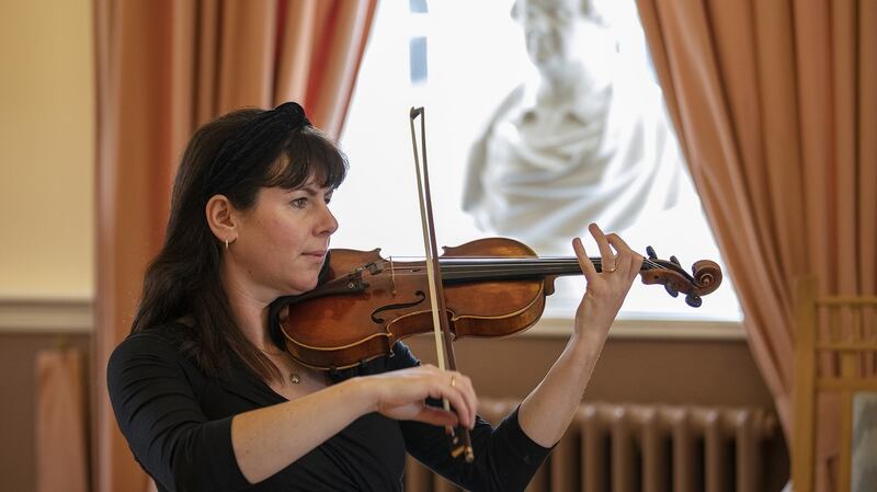 Larissa O’Grady in the Tholsel Kilkenny performing as part of Encounters in Kilkenny Arts Festival X.  Photograph: John Kelly