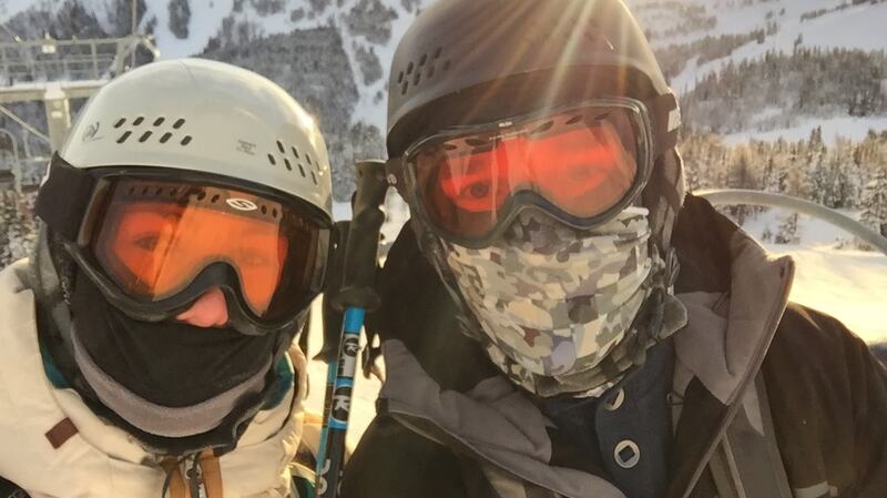 Gillian Ackland and her partner Donal hit the slopes on their winter weekends