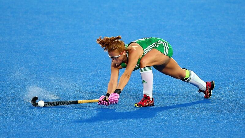 Zoe Wilson of Ireland in action against England. Photograph:  Jack Thomas/Getty Images