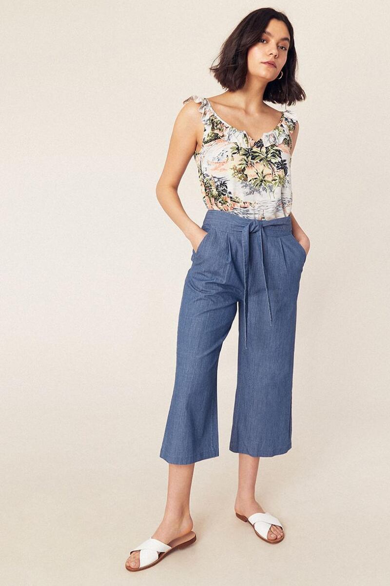 Chambray trousers, €45, Oasis