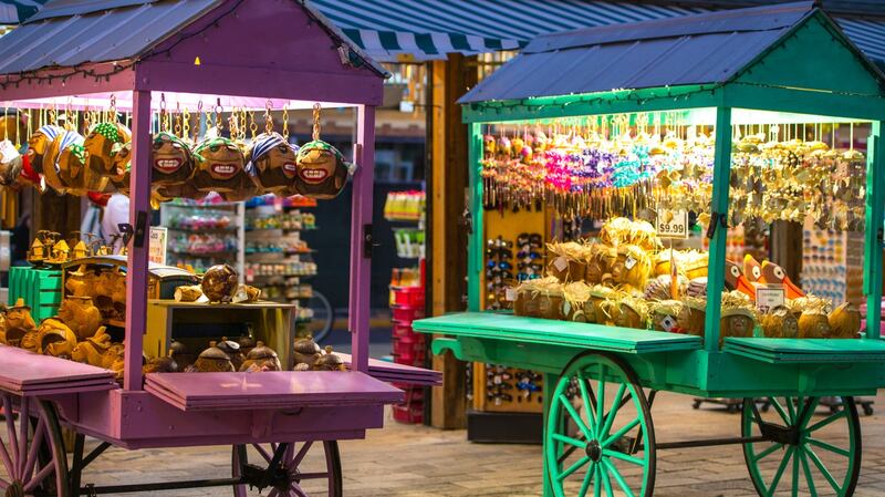 Night time at the gift market at Mallory Square, Key West.