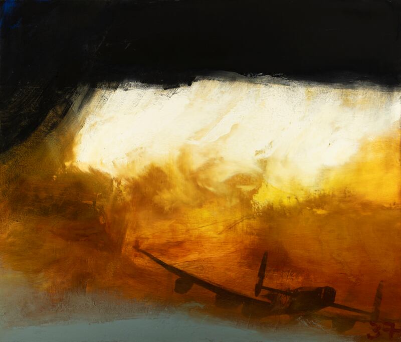 No 37 Stuttgart 7 Hours, 20 Minutes, 24.7.44 by Hughie O’Donoghue