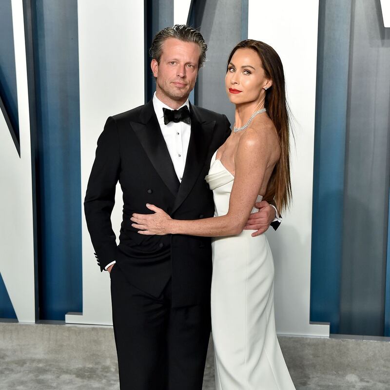 Minne Driver with her partner, the documentarymaker Addison O’Dea. Photograph: Axelle/Bauer-Griffin/FilmMagic via Getty