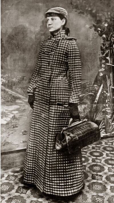 Nellie Bly set a world record for circumnavigating the globe in 72 days, 6 hours, 11 minutes and 14 seconds.