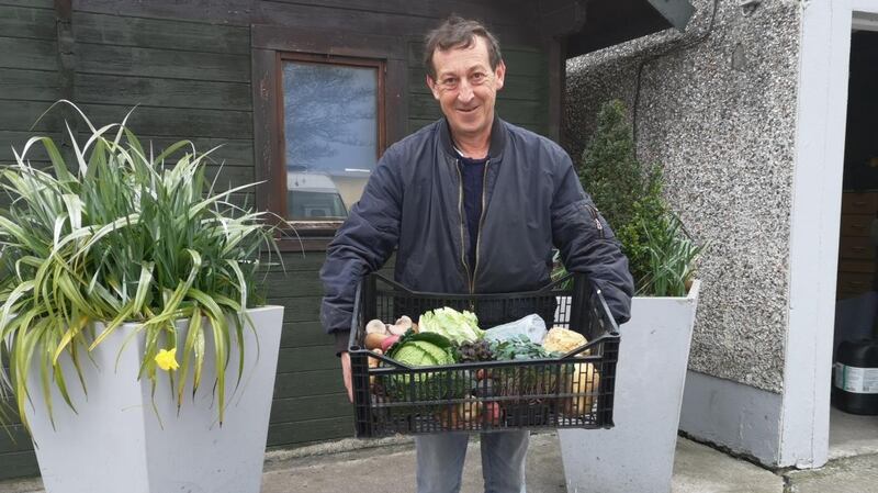 Seán Hussey of Hussey & Sons Fruit and Veg with some of the produce grown on his land in Kinsealy in north Co Dublin.