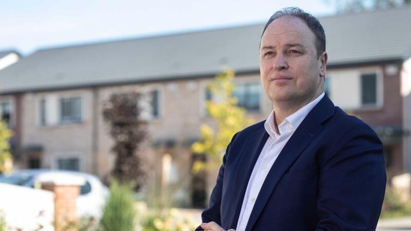 Glenveagh Properties chief executive Stephen Garvey at the company’s Barnhall Meadows development in Leixlip, Co Kildare. Photograph: Damien Eagers