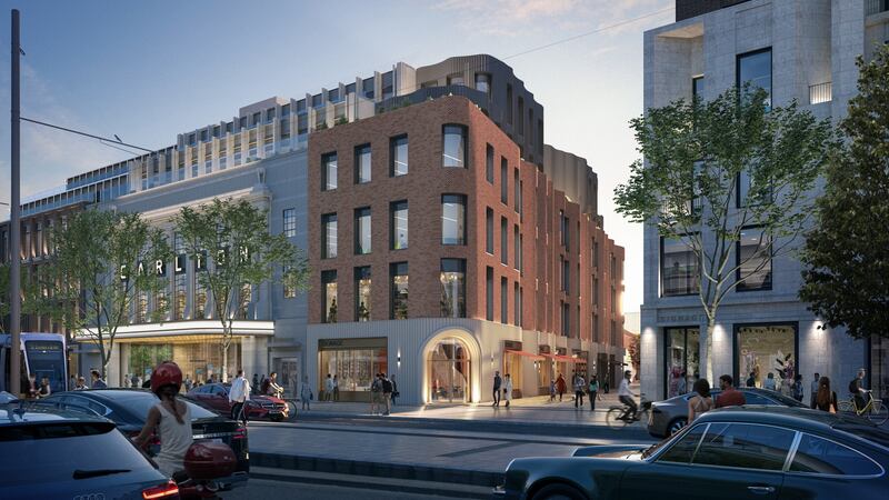 An image of the planned new development at Dublin’s O’Connell Street, looking west towards Moore Street. Illustration: Hammerson