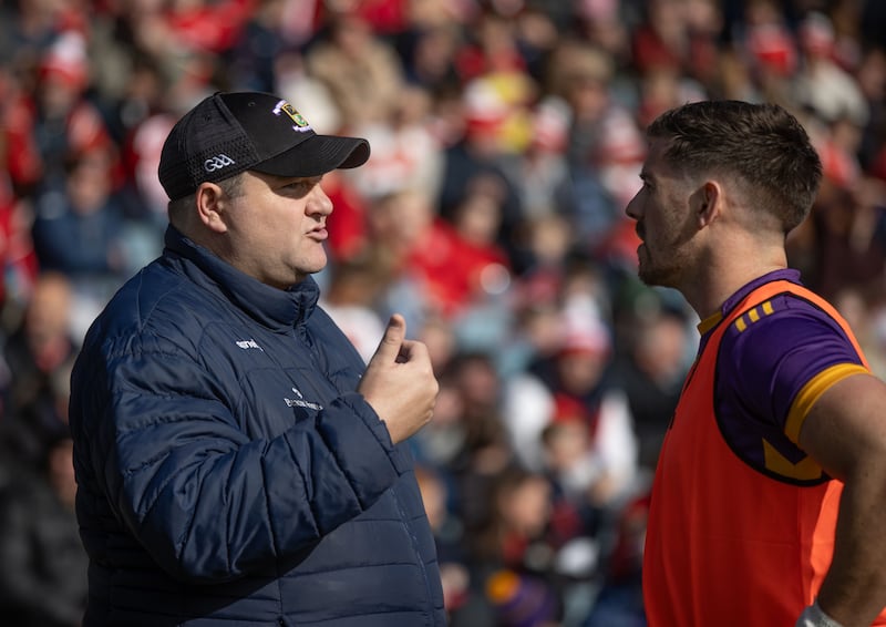 Robbie Brennan and Shane Walsh at a match between Cuala and Kilmacud Crokes in 2024. Photograph: Tom Maher/Inpho