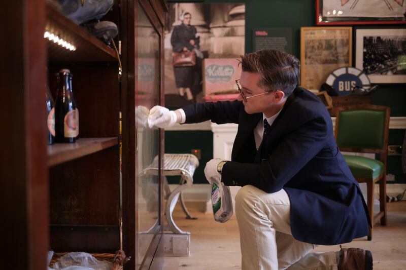 Dr Daryl Hendley Rooney prepares displays. Photograph: Chris Maddaloni/The Irish Times