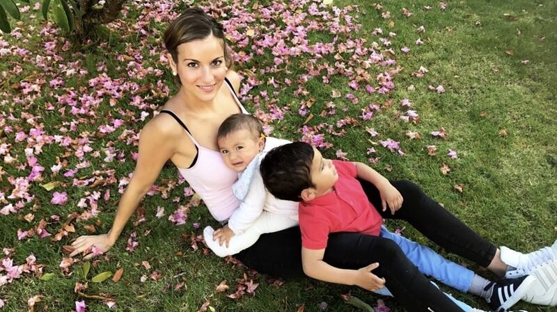 Simon Zebo’s fiancee Elvira Fernandez with daughter Sofia and son Jacob from when Sofia was a toddler. Photograph courtesy of Simon Zebo
