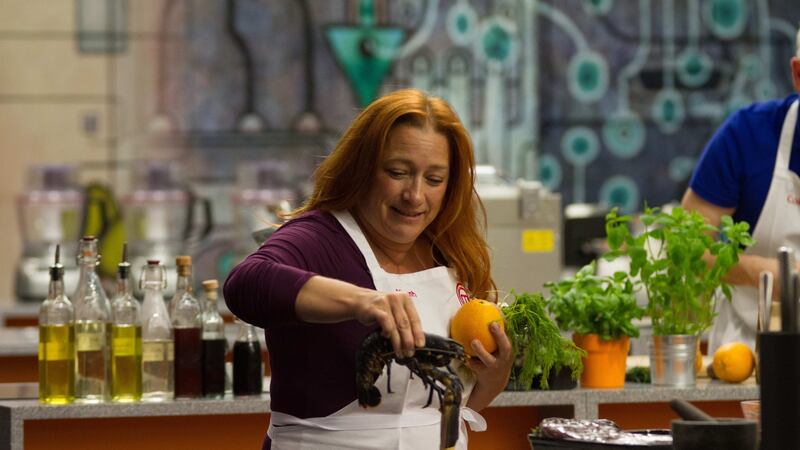 Niamh Kavanagh gamely cooked her first lobster an served it with monkfish and smoked potato