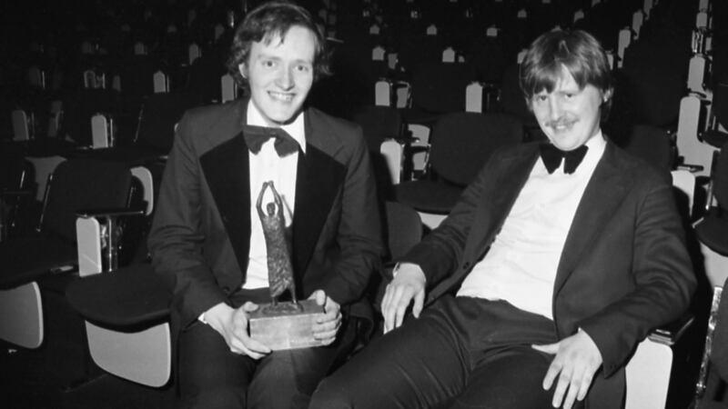 Eugene McCague (left) and Maurice Biggar, of the Literary & Historical Society, UCD, winners of The Irish Times debating competition in 1980. Photograph: Peter Thursfield