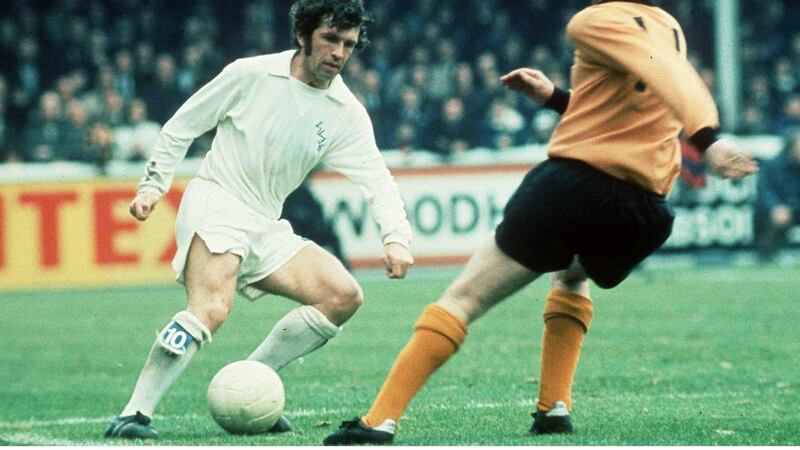 Johnny Giles in action for Leeds. Giles was widely recognised as one of the most skilful footballers of his era.  Photograph: Allsport