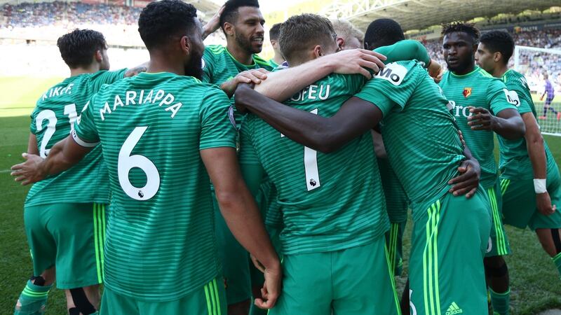 Gerard Deulofeu celebrates with teammates. Photo: Jan Kruger/Getty Images