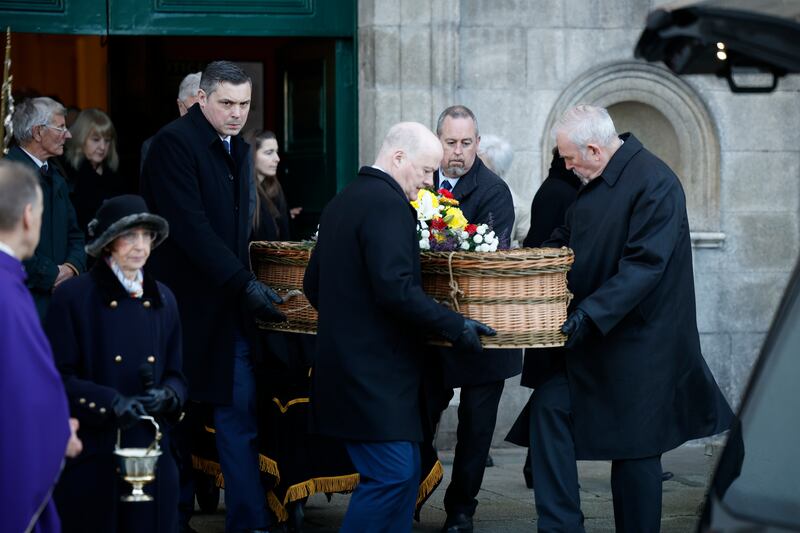 The funeral of Patrick MacEntee at the Church of Mary Immaculate, Refuge of Sinners, Rathmines, Dublin. Photograph: Nick Bradshaw