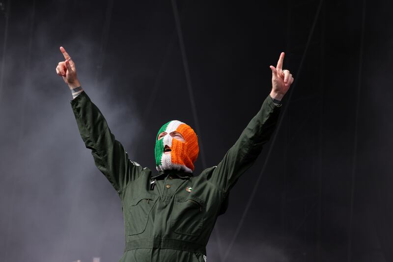 Kneecap: DJ Próvaí at Electric Picnic on Saturday. Photograph: Alan Betson