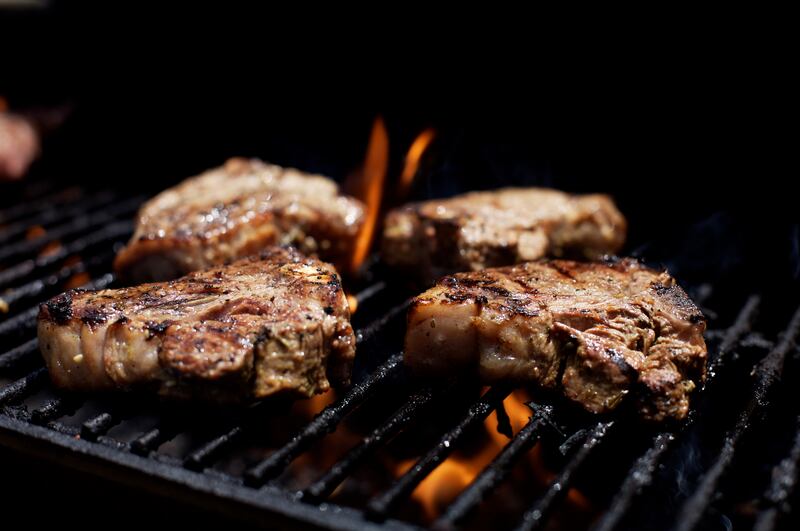 Barbecued lamb chops